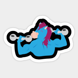 Dumbbells Unicorn Muscles Gym Fitness Sticker